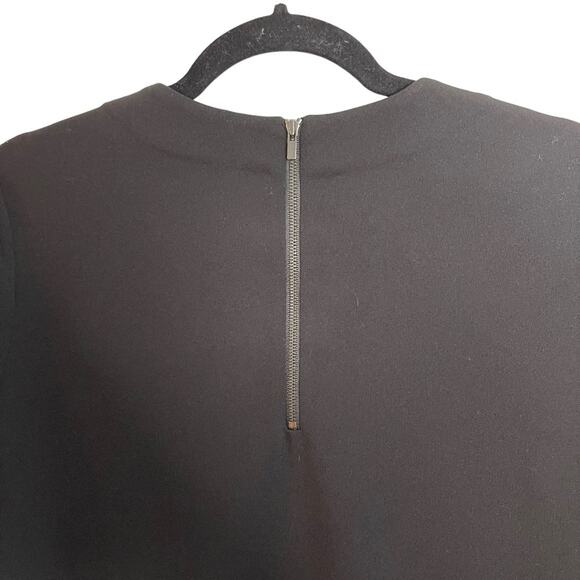 Tibi Tie Sleeve Structured Crepe Black Shift Dress - Picture 7 of 9